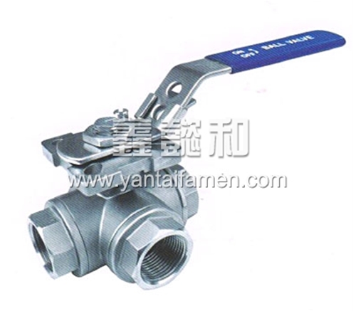 3-WAY BALL VALVE, REDUCED BORE, THREADED END, 1000WOG, WITH MOUNTING PAD(LTYPE)