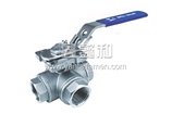 3-WAY BALL VALVE, REDUCED BORE, THREADED END, 1000WOG, WITH MOUNTING PAD(LTYPE)